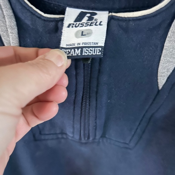 Men's Vintage Russel Quarter Zipper Sweatshirt w/Side Pockets - Picture 3 of 3